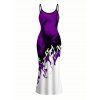 Vacation Couple Outfit Contrast Color Flame Print Bodycon Mermaid Maxi Dress and Shirt Set - Concorde S | US 4