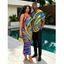 Vacation Couple Outfit Colorful Swirl Abstract Ripple Print Bodycon Mermaid Maxi Dress and Shirt Set - multicolor A S | US 4