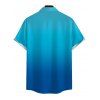 Vacation Couple Outfit Ombre Print Cut Out Tired Plunging Neck Flowy Dress and Shirt Set - Bleu S | US 4