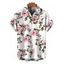 Men's Vacation Shirt Watercolor Pink Peony Floral Print Button Up Shirt - Blanc 5XL