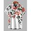 Men's Vacation Shirt Watercolor Peony Floral Leaf Print Button Up Shirt - Blanc 5XL