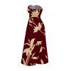 Vacation Jumpsuit Golden Hand‑Drawn Orchid Floral Print Pocket Off the Shoulder Jumpsuit - Rouge foncé XXL | US 14