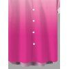 Men's Vacation Shirt Ombre Print Button Up Casual Shirt - Rose Vif 5XL