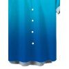 Men's Vacation Shirt Ombre Print Button Up Casual Shirt - Bleu 5XL