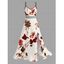 Vacation Dress Gradient Autumn Leaf Pattern Lace Hollow Out Slit Dress - Abricot XL | US 12