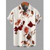 Men's Vacation Shirt Gradient Autumn Leaf Pattern Button Up Shirt - Abricot 5XL