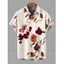 Men's Vacation Shirt Gradient Autumn Leaf Pattern Button Up Shirt - Abricot 5XL