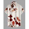 Men's Vacation Shirt Gradient Autumn Leaf Pattern Button Up Shirt - Abricot 5XL