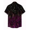 Vacation Couple Outfit Ombre Rhinestone Curve Line Print Spaghetti Strap Bodycon Dress and Shirt Set - Noir S | US 4