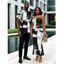 Vacation Couple Outfit Monochrome Distressed Ink Geometric Print Spaghetti Strap Bodycon Dress and Shirt Set - Noir S | US 4