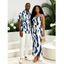 Vacation Couple Outfit Contrast Color Ink Wash Irregular Brush Stroke Print Spaghetti Strap Bodycon Dress and Shirt Set - Bleu profond S | US 4
