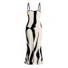 Vacation Couple Outfit Contrast Color Ink Wash Irregular Brush Stroke Print Spaghetti Strap Bodycon Dress and Shirt Set - Noir S | US 4