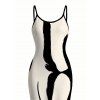 Vacation Couple Outfit Contrast Color Ink Wash Irregular Brush Stroke Print Spaghetti Strap Bodycon Dress and Shirt Set - Noir S | US 4