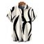 Men's Vacation Shirt Contrast Color Ink Wash Irregular Brush Stroke Print Button Up Shirt - Bleu profond 5XL