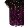 Men's Vacation Shirt Ombre Rhinestone Curve Line Print Button Up Shirt - Noir 5XL