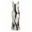 Vacation Dress Contrast Color Ink Wash Irregular Brush Stroke Print Spaghetti Strap Bodycon Dress - Bleu profond XXL | US 14