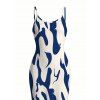 Vacation Dress Contrast Color Ink Wash Irregular Brush Stroke Print Spaghetti Strap Bodycon Dress - Bleu profond XXL | US 14