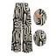 Casual Pants Abstract Geometric Print Tied Pocket Wide Leg Pants - Noir XXXXXL | US 20