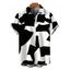 Men's Casual Shirt Monochrome Irregular Geometric Print Button Up Shirt - Noir 5XL