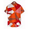 Men's Vacation Shirt Vintage Colorblock Geometric Print Button Up Shirt - Orange vif 5XL