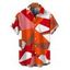 Men's Vacation Shirt Vintage Colorblock Geometric Print Button Up Shirt - Orange vif 5XL