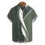 Men's Hawaiian Vacation Shirt Palm Leaf Abstract Curve Line Print Button Up Shirt - Vert Armée 5XL
