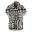 Men's Casual Shirt Abstract Geometric Print Button Up Shirt - Noir 5XL
