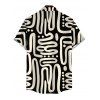 Men's Casual Shirt Abstract Geometric Print Button Up Shirt - Noir 5XL