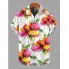 Men's Vacation Shirt Watercolor Floral Print Button Up Shirt - multicolor 5XL