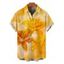 Men's Hawaiian Vacation Shirt Tie Dye Lily Floral Print Button Up Shirt - Jaune 5XL
