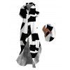 Casual Couple Outfit Monochrome Irregular Geometric Print Button Up Pocket Curved Hem Shirt Dress and Shirt Set - Noir S | US 4