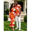 Vacation Couple Outfit Vintage Colorblock Geometric Print Spaghetti Strap Bodycon Dress and Shirt Set - Orange vif S | US 4