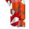 Vacation Couple Outfit Vintage Colorblock Geometric Print Spaghetti Strap Bodycon Dress and Shirt Set - Orange vif S | US 4