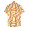 Vacation Couple Outfit Swirl Abstract Wave Print Bodycon Mermaid Maxi Dress and Shirt Set - ORANGE S | US 4