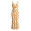 Vacation Dress Swirl Abstract Wave Print Bodycon Mermaid Maxi Dress - Orange XXL | US 14