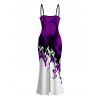 Vacation Dress Contrast Color Flame Print Bodycon Mermaid Maxi Dress - Concorde XXXXL | US 18