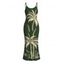 Hawaiian Vacation Dress Tropical Palm Tree Print Spaghetti Strap Maxi Bodycon Dress - Vert Armée XXL | US 14
