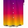 Men's Vacation Hawaiian Shirt Ombre Print Button Up Shirt - multicolor 5XL