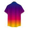 Men's Vacation Hawaiian Shirt Ombre Print Button Up Shirt - multicolor 5XL