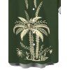 Men's Hawaiian Vacation Shirt Tropical Palm Tree Print Button Up Shirt - Vert Armée 5XL