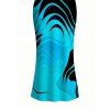 Vacation Couple Outfit Neon Contrast Color Liquid Flow Wave Print Spaghetti Strap Bodycon Maxi Dress and Shirt Set - Bleu Toile de Jean S | US 4