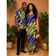 Vacation Couple Outfit Clorblock Abstract Fluid Swirl Print Spaghetti Strap Bodycon Maxi Dress and Shirt Set - multicolor A S | US 4
