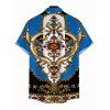 Vacation Couple Outfit Vintage Baroque Floral Print Spaghetti Strap Maxi Bodycon Dress and Shirt Set - multicolor A S | US 4