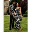 Gothic Couple Outfit Skulls Skeleton Rose Print Spaghetti Strap Maxi Bodycon Dress and Shirt Set - Noir S | US 4