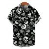 Gothic Couple Outfit Skulls Skeleton Rose Print Spaghetti Strap Maxi Bodycon Dress and Shirt Set - Noir S | US 4
