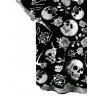 Gothic Couple Outfit Skulls Skeleton Rose Print Spaghetti Strap Maxi Bodycon Dress and Shirt Set - Noir S | US 4