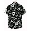 Gothic Couple Outfit Skulls Skeleton Rose Print Spaghetti Strap Maxi Bodycon Dress and Shirt Set - Noir S | US 4