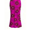 Vintage Couple Outfit Geometric Concentric Circle Print Spaghetti Strap Maxi Bodycon Dress and Shirt Set - Rouge Rose S | US 4