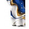 Men's Vacation Shirt Gold Fluid Abstract Marble Print Button Up Shirt - Bleu Marine 5XL