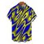 Men's Vacation Shirt Clorblock Abstract Fluid Swirl Print Button Up Shirt - multicolor A 5XL